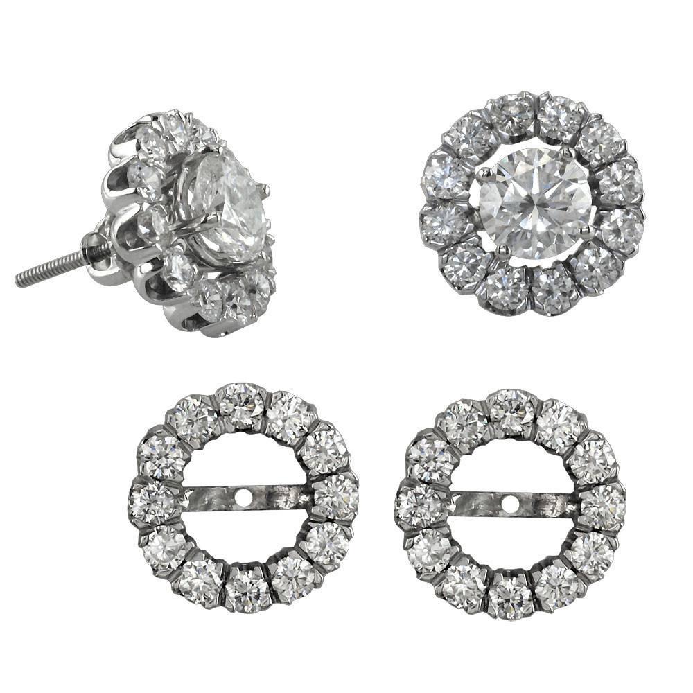 14K White 3/4 CTW Natural Diamond Earring Jackets | Stuller